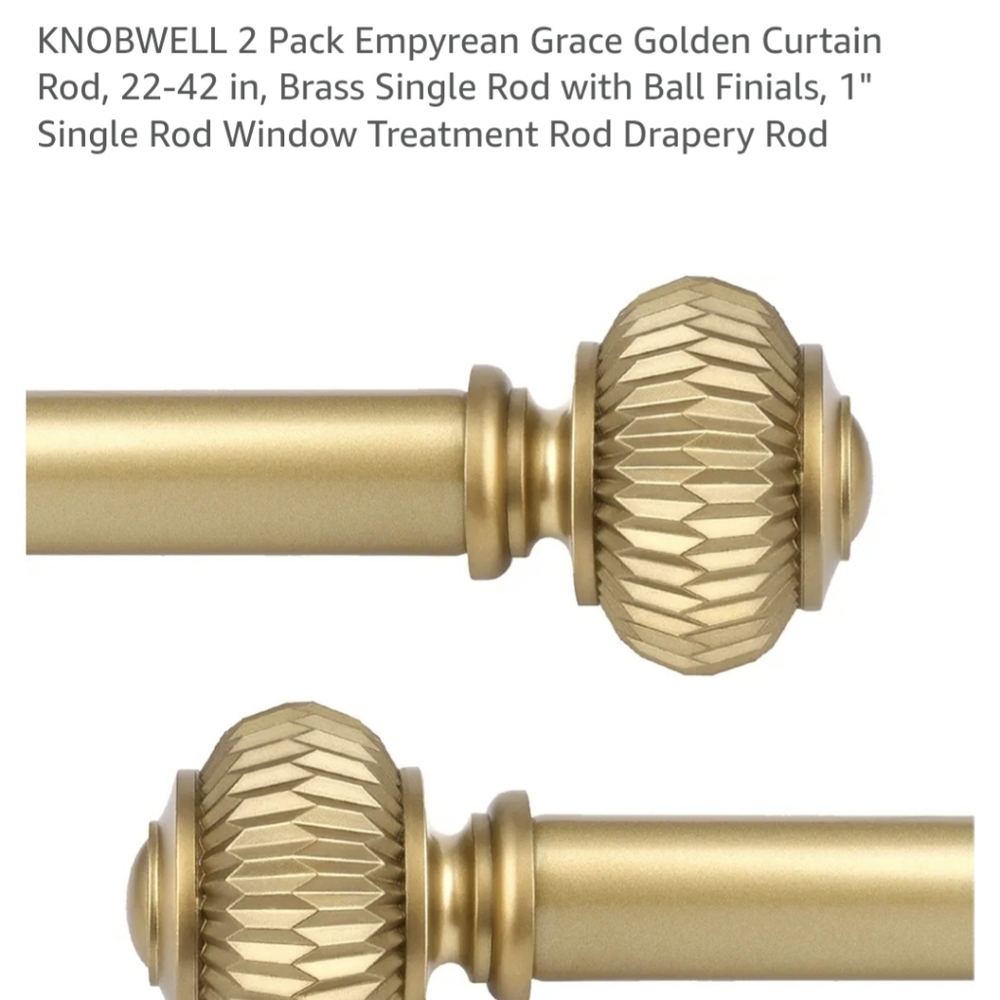 Golden Curtain Rods - 2 Pack
